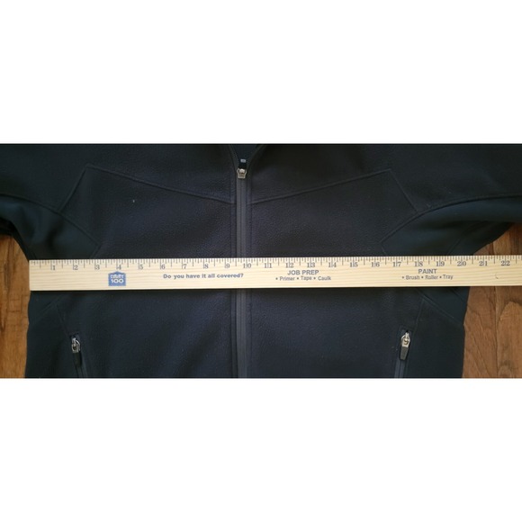 REI Men's Long Sleeve Full Zip Pockets Black Fleece Jacket Outdoors Sz Med - Picture 6 of 8